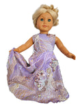 18 inch doll Purple Beaded Sequin Gown
