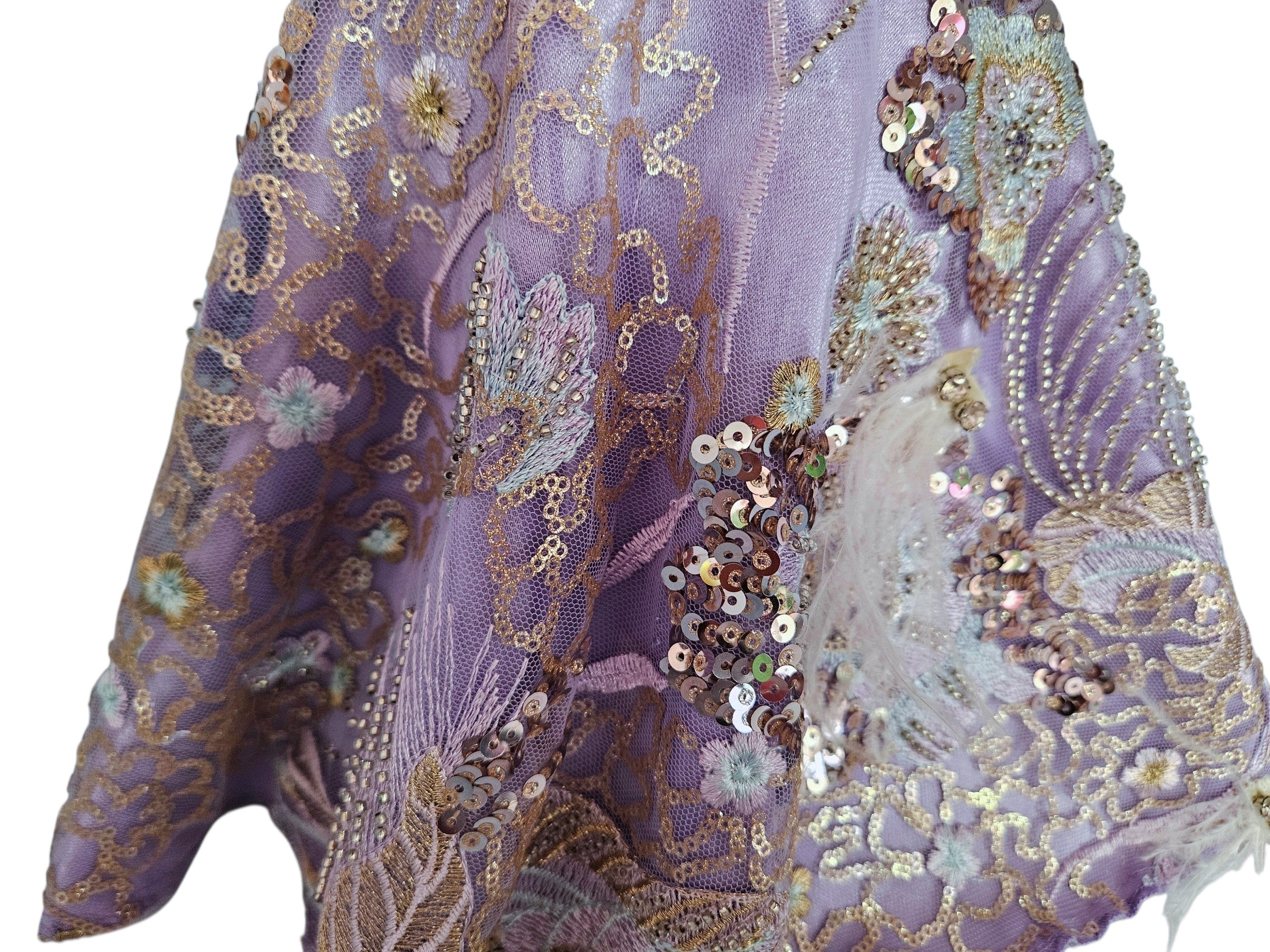 18 inch doll Purple Beaded Sequin Gown