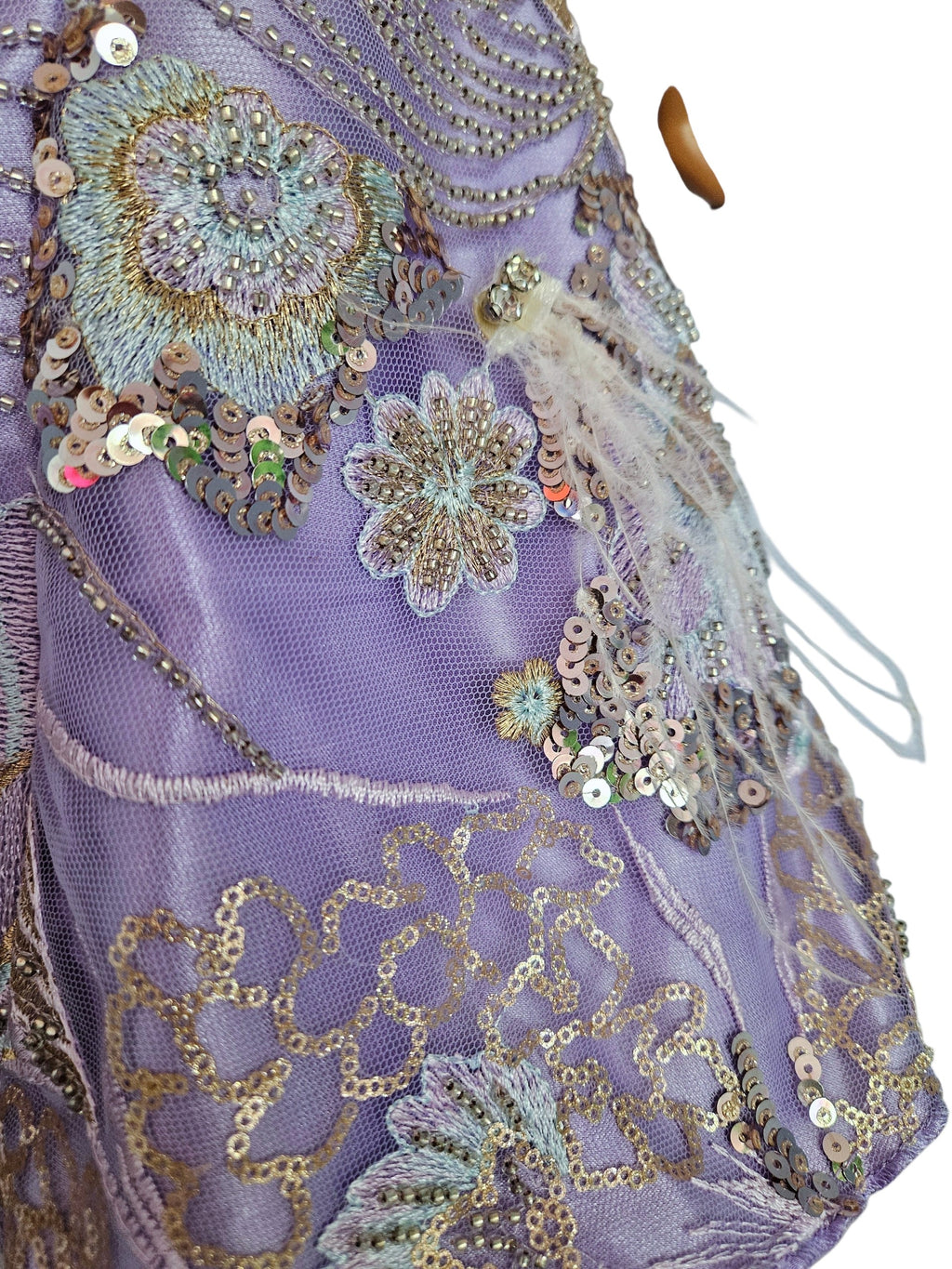 18 inch doll Purple Beaded Sequin Gown