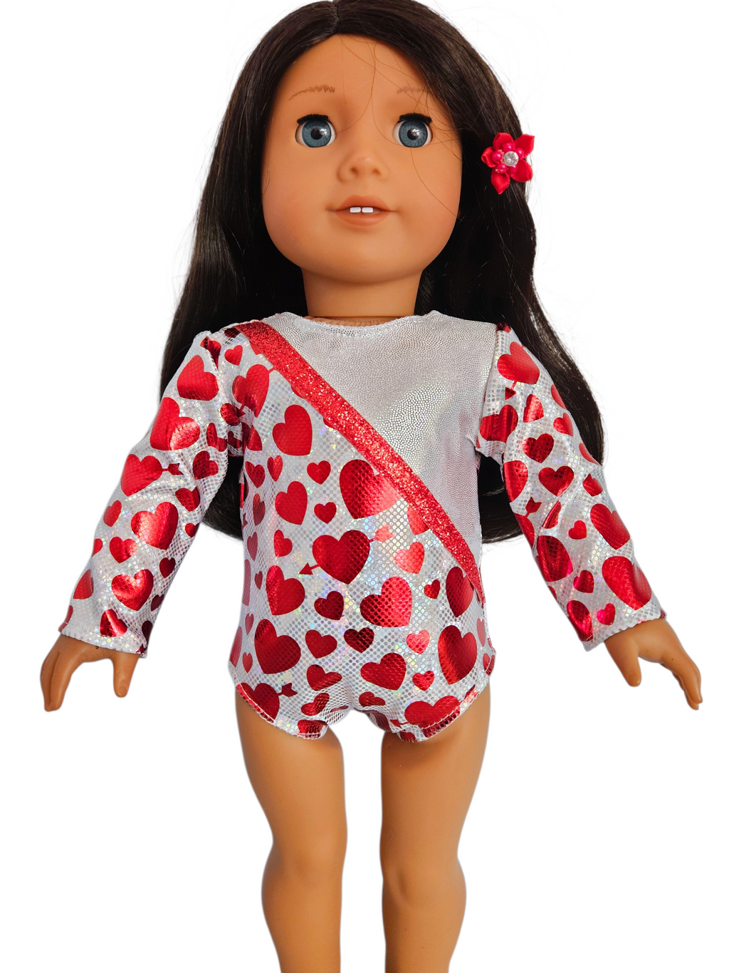 Red Hearts Leotard to fit the 18 inch doll