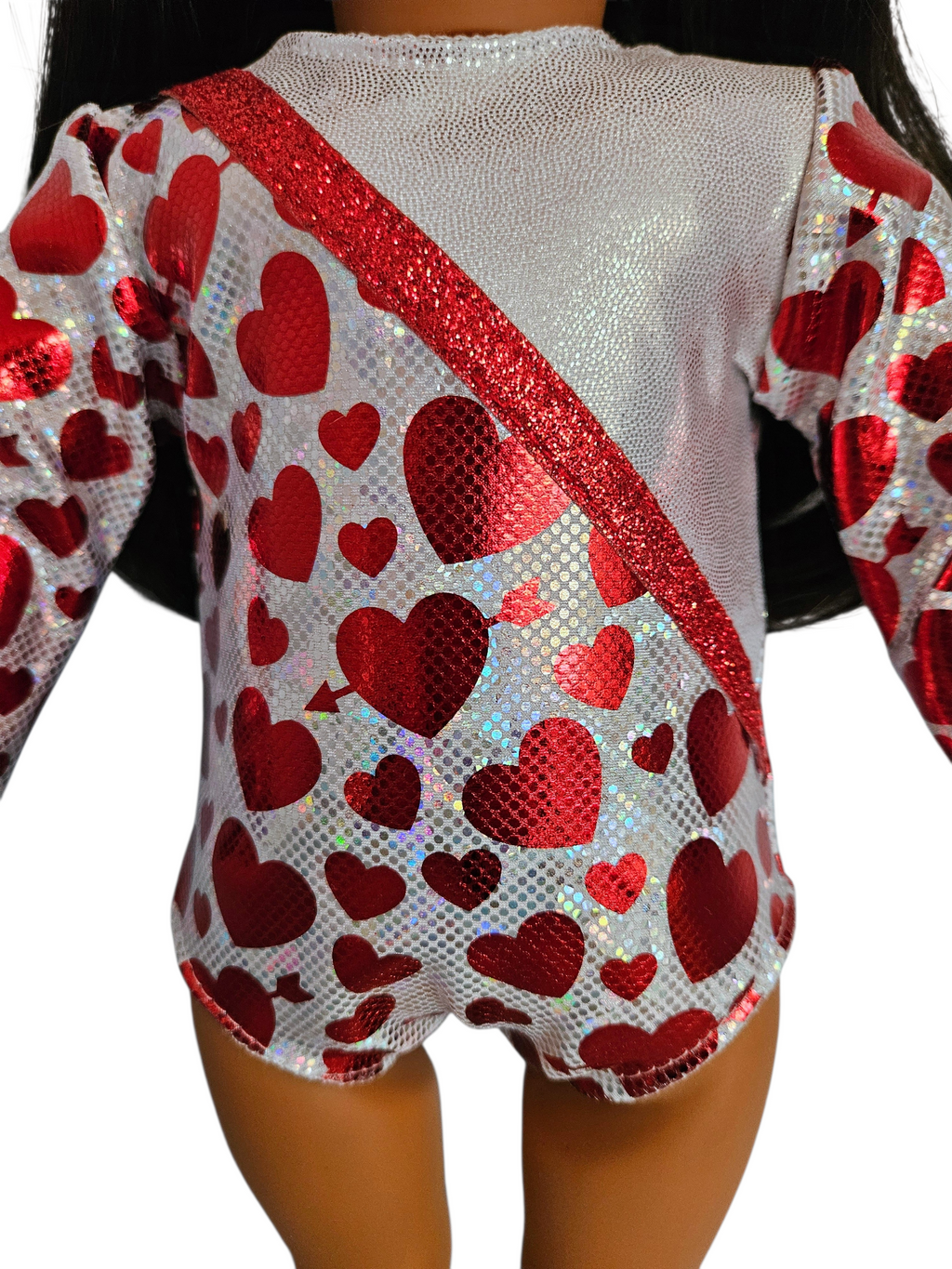 Red Hearts Leotard to fit the 18 inch doll