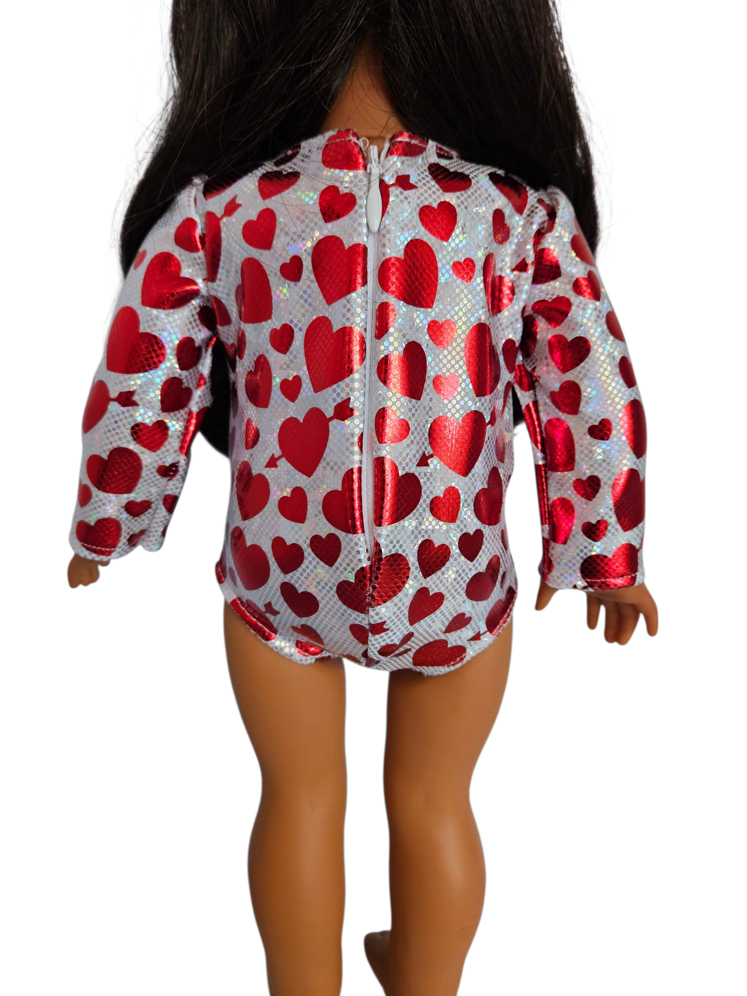 Red Hearts Leotard to fit the 18 inch doll