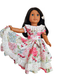 Ivory Floral Fiesta Gown for 18 inch doll