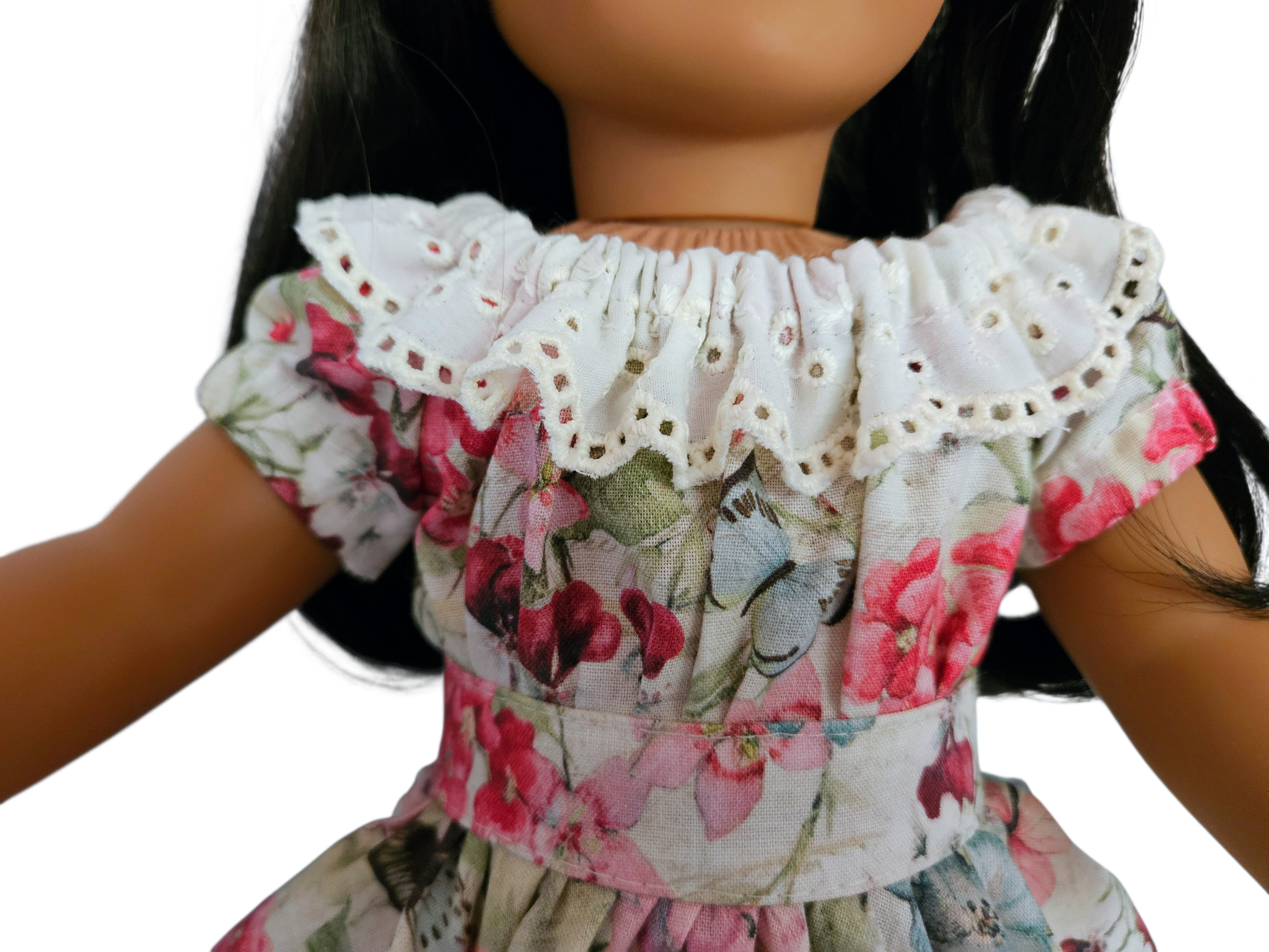Ivory Floral Fiesta Gown for 18 inch doll