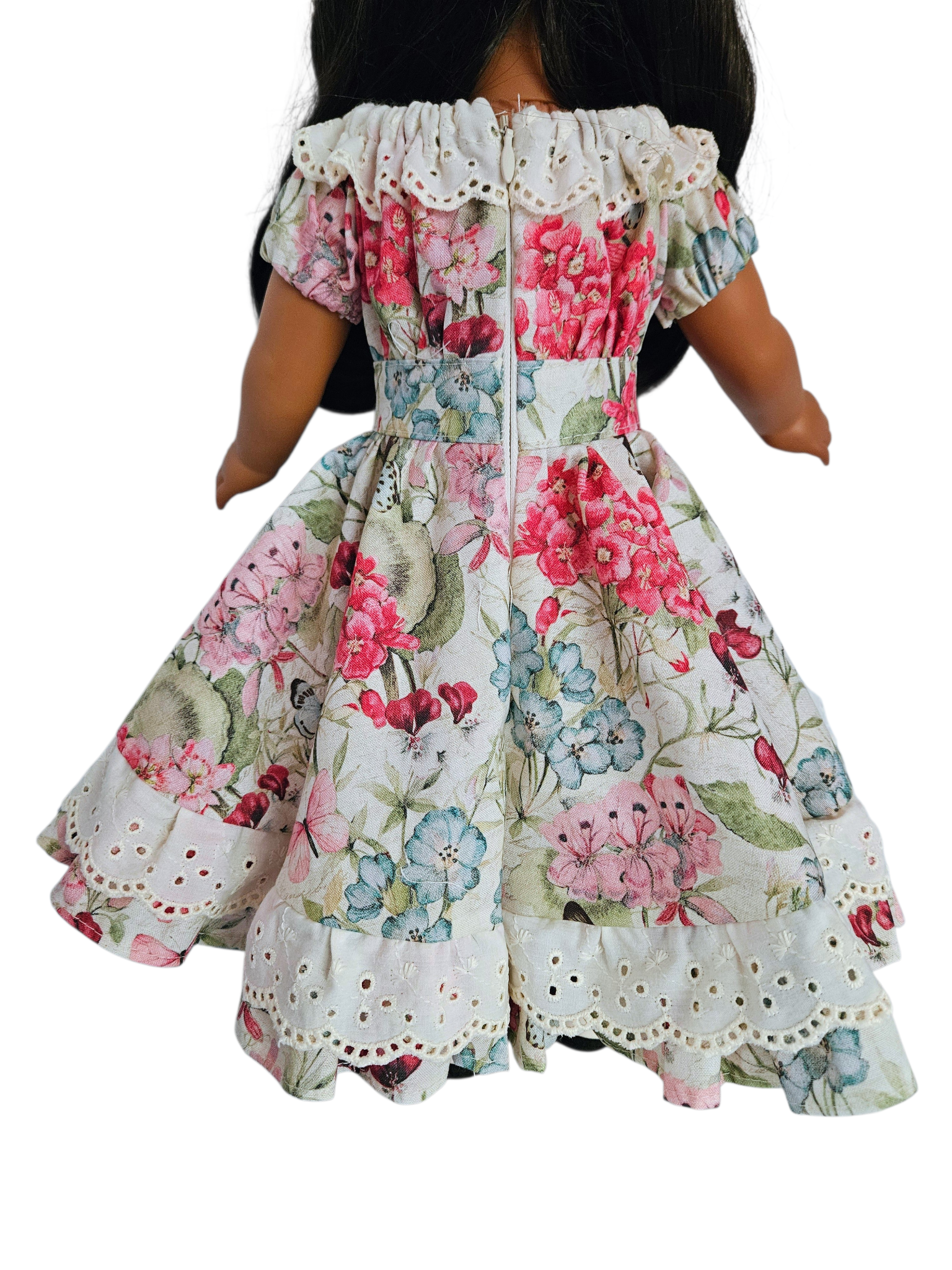 Ivory Floral Fiesta Gown for 18 inch doll