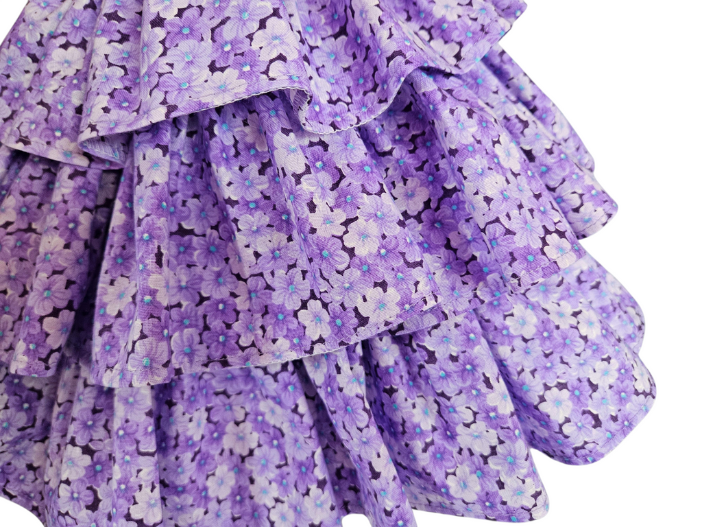 Purple Floral Ruffle Gown for 18 inch doll