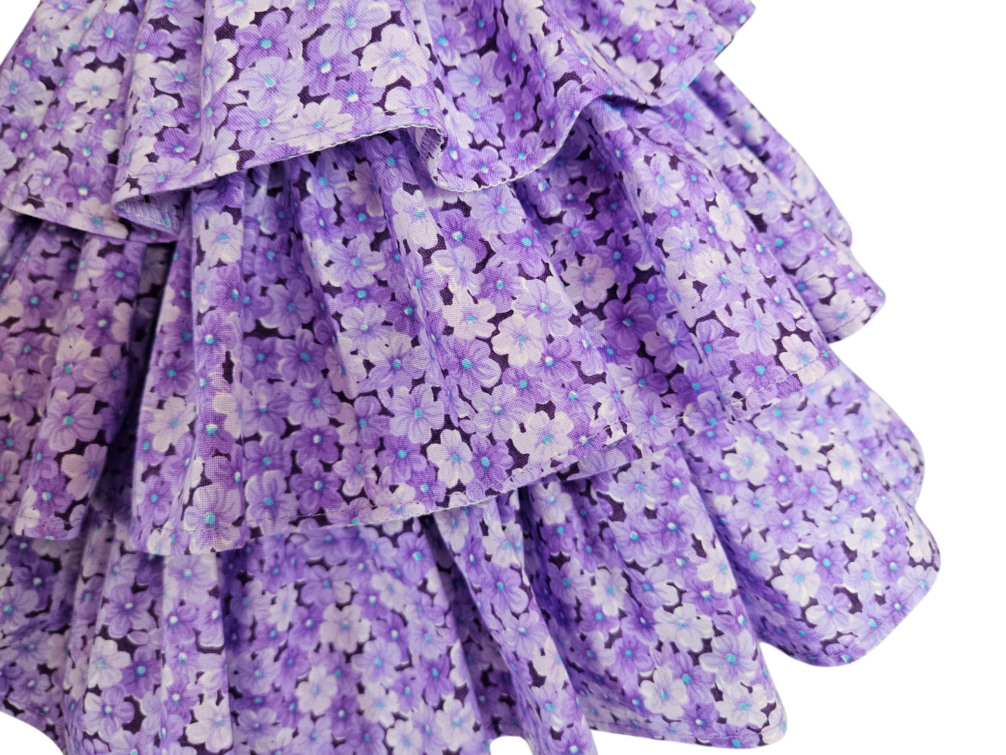 Purple Floral Ruffle Gown for 18 inch doll