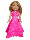 Neon Pink Lace for Wellie Wisher doll