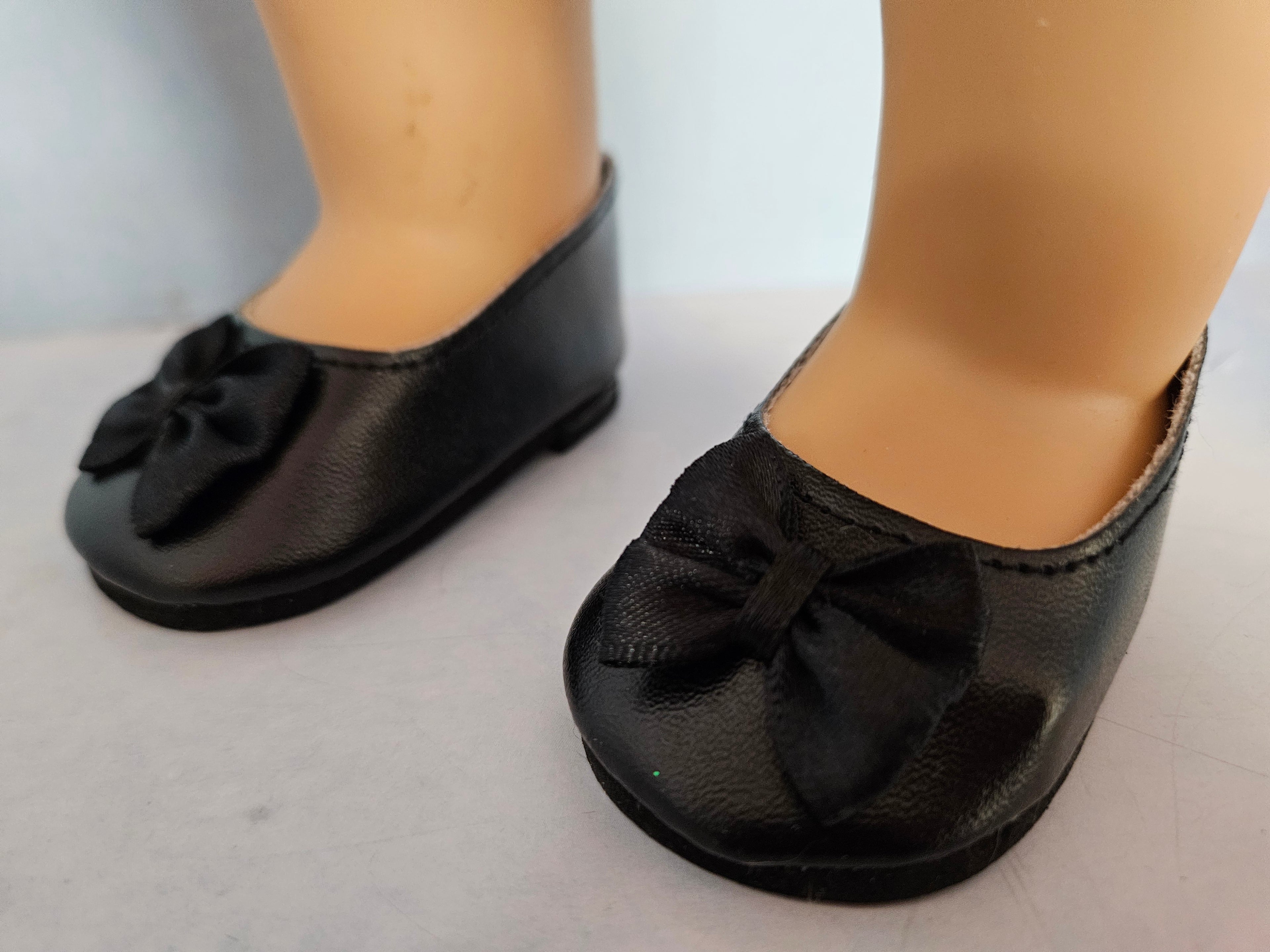 Black Slip on Shoe with a Bow for 18 inch doll