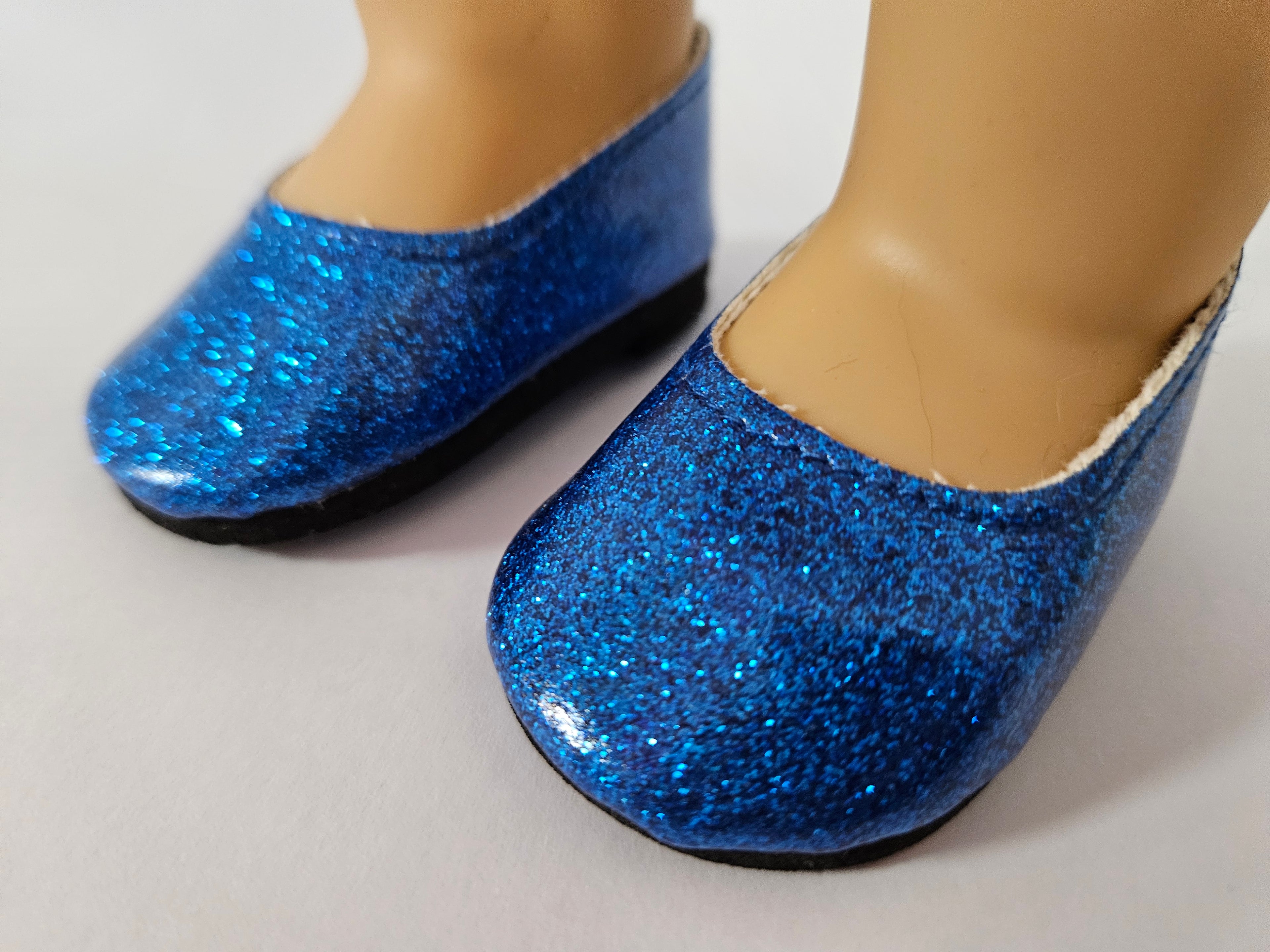 Royal Blue Glitter Shoes for 18 inch doll