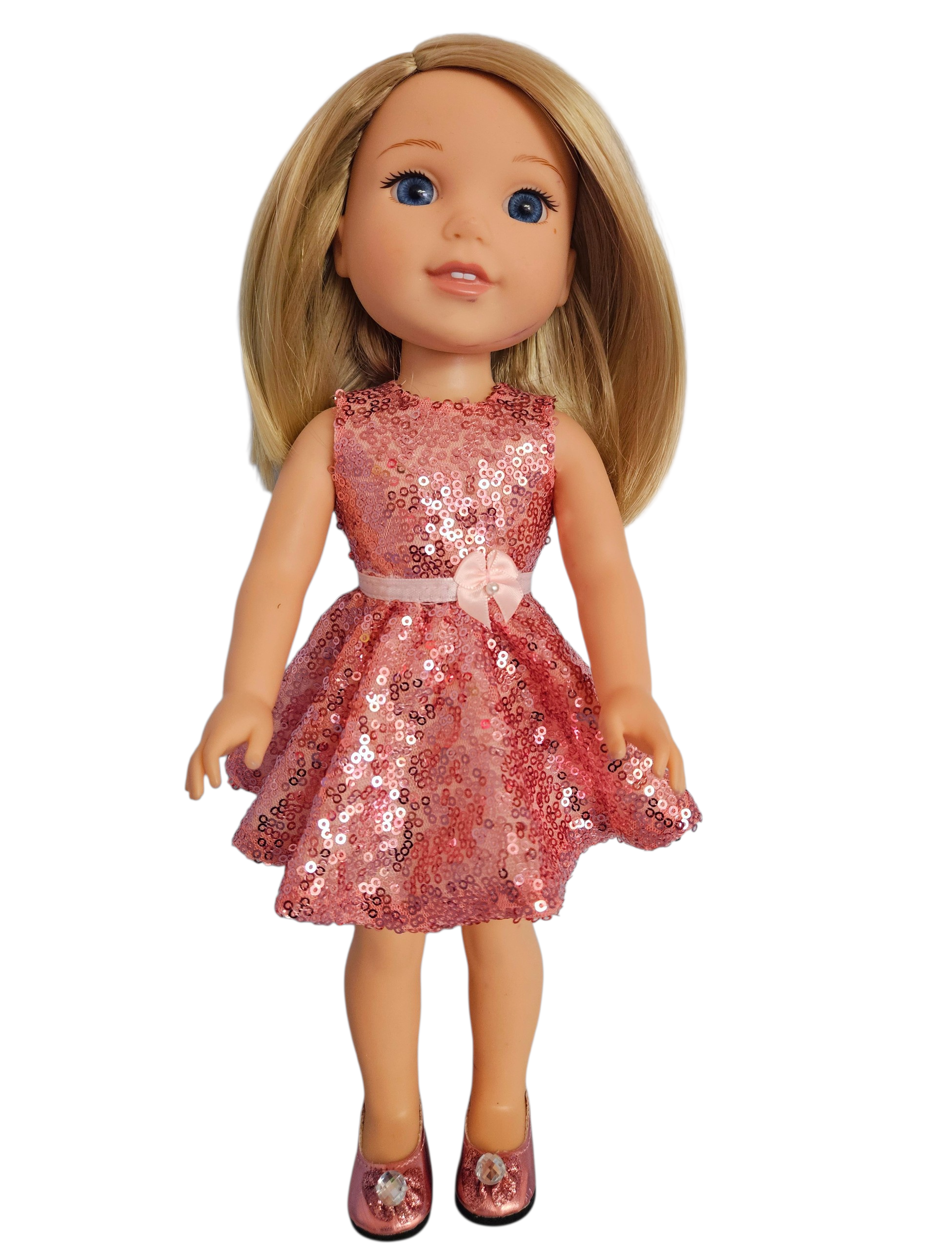 Wellie Wisher Dusty Rose Sequin Dress #10
