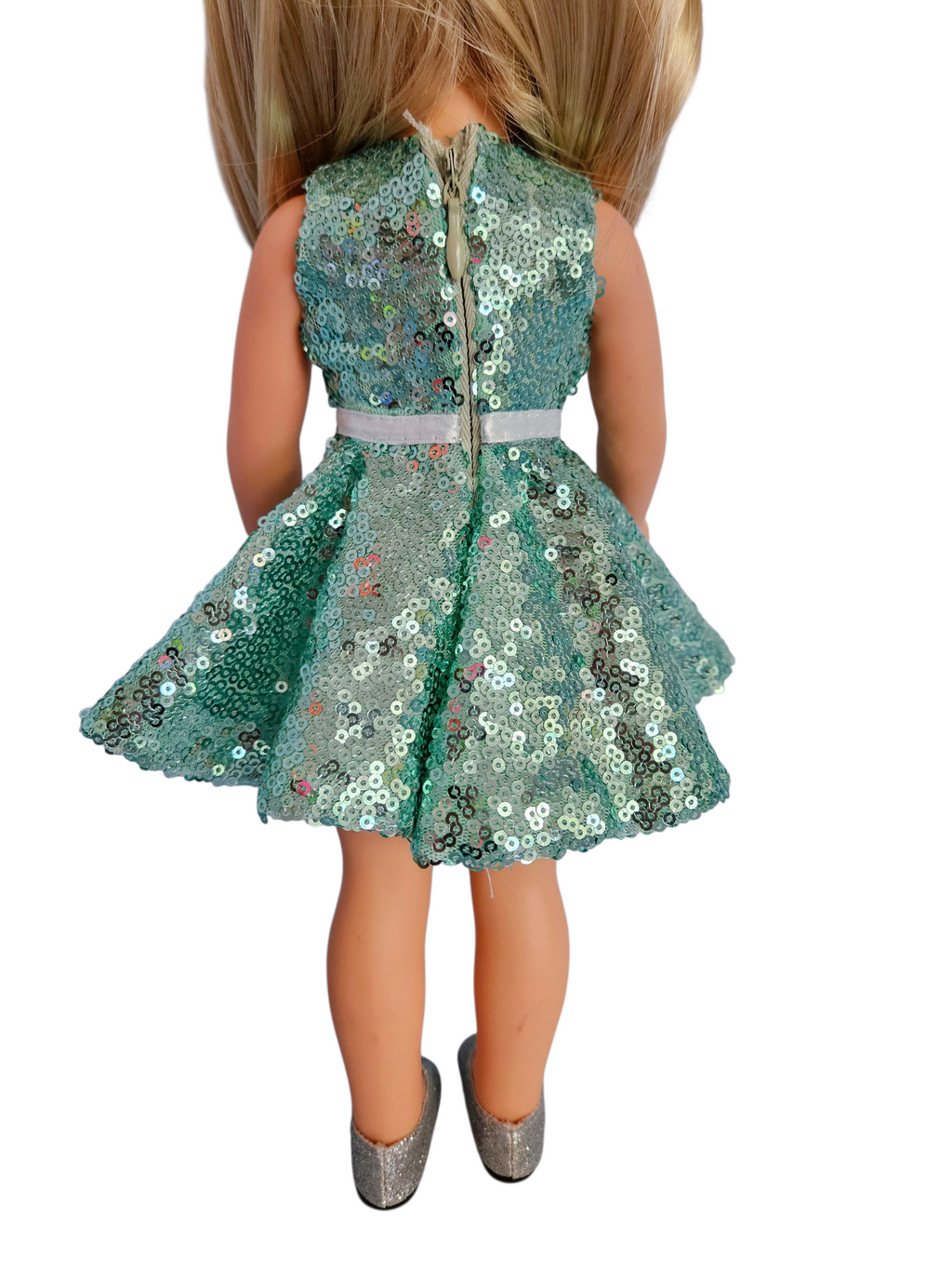 Wellie Wisher Light Green Sequin Dress #13