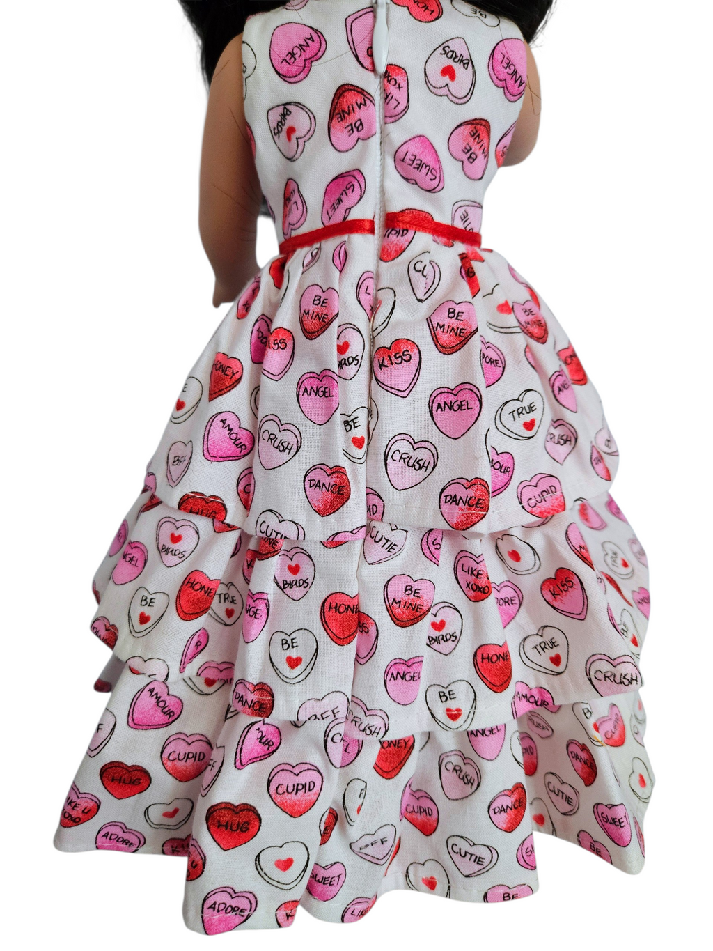 Candy Hearts Ruffled Gown for Wellie Wisher