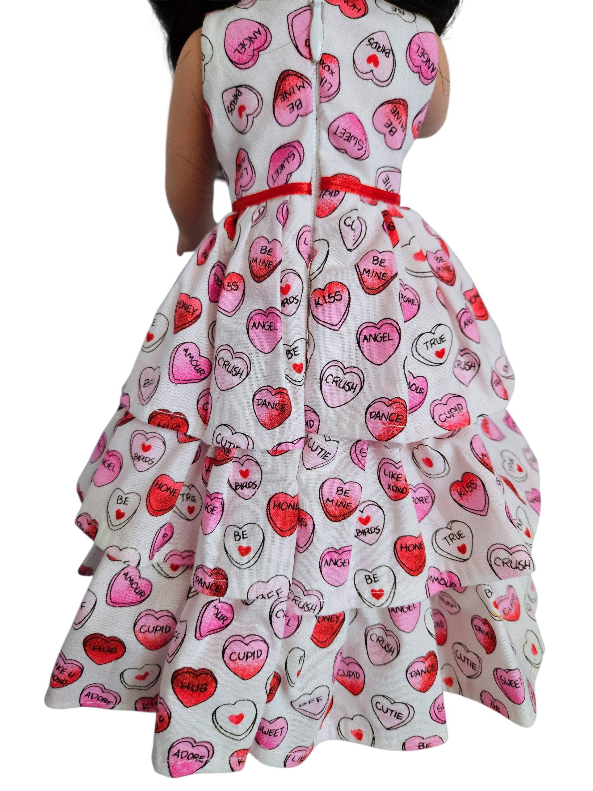Candy Hearts Ruffled Gown for Wellie Wisher