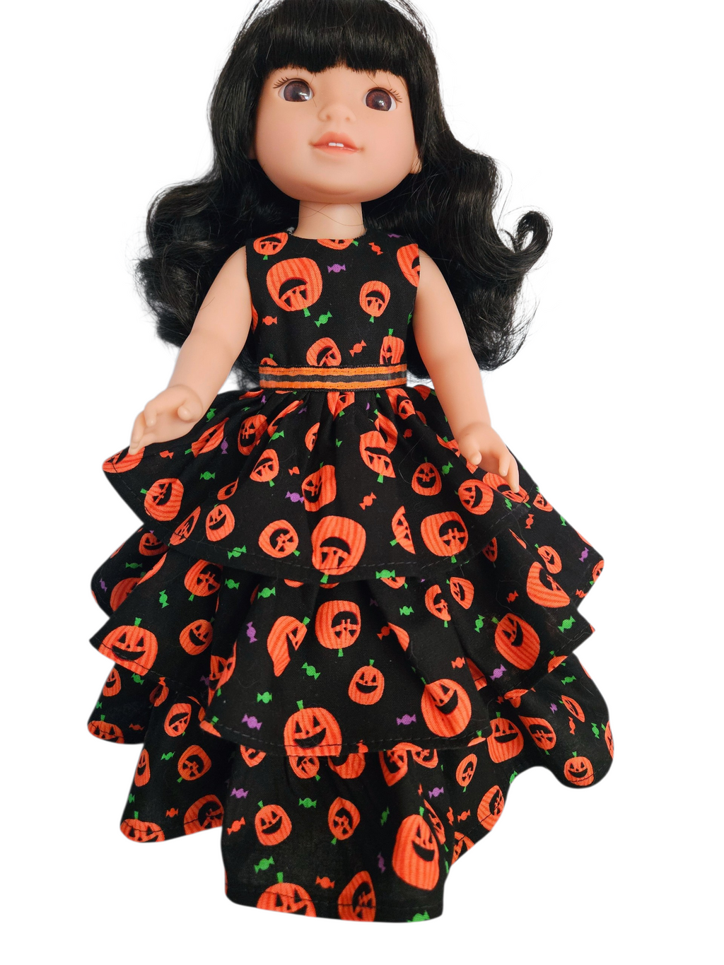 Pumpkin Ruffled Gown for Wellie Wisher