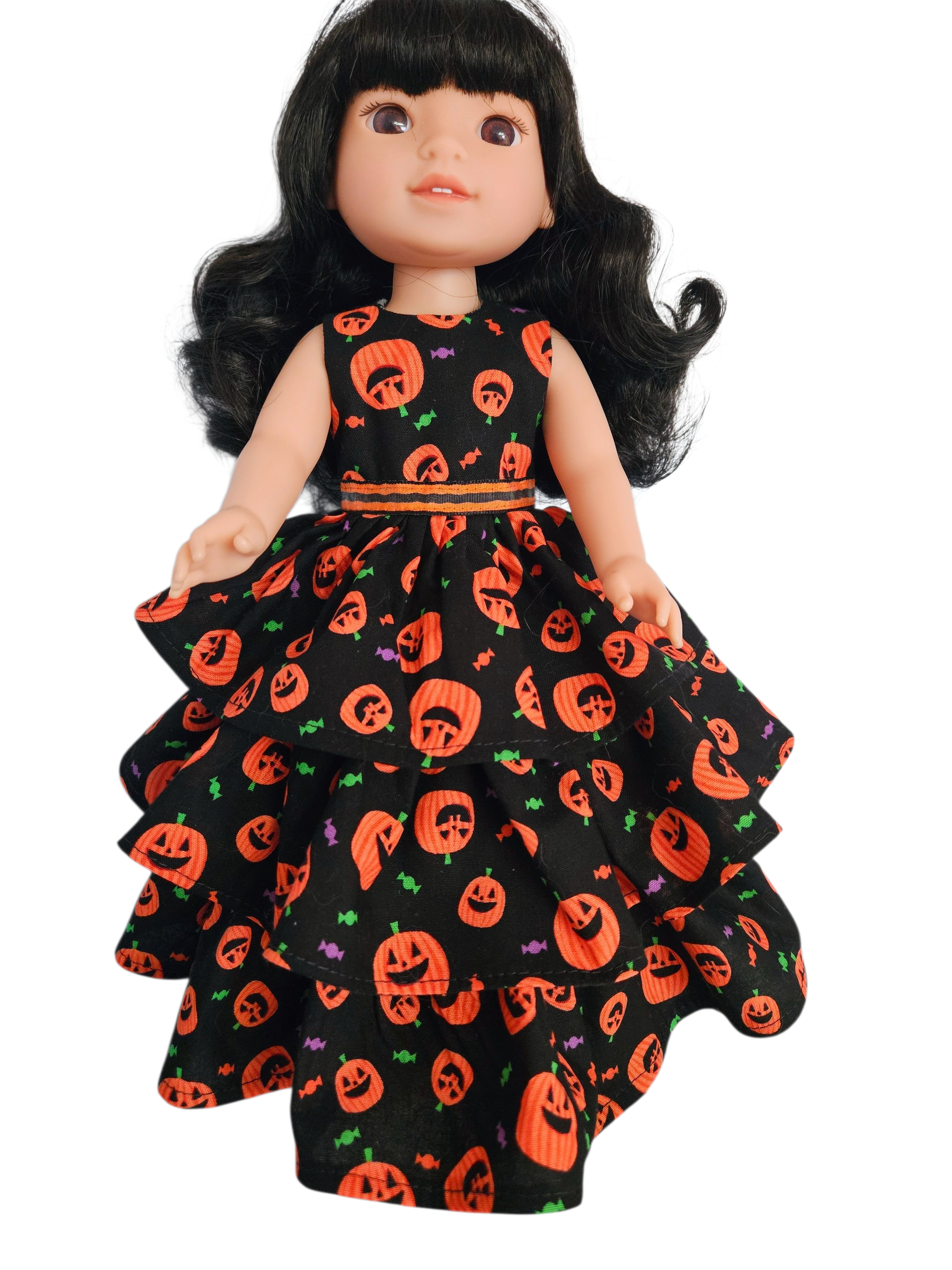 Pumpkin Ruffled Gown for Wellie Wisher
