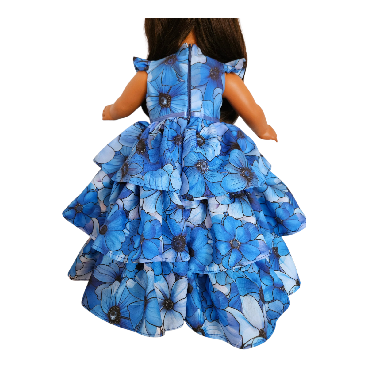 Blue Floral Ruffle Gown for 18 inch doll (Copy)