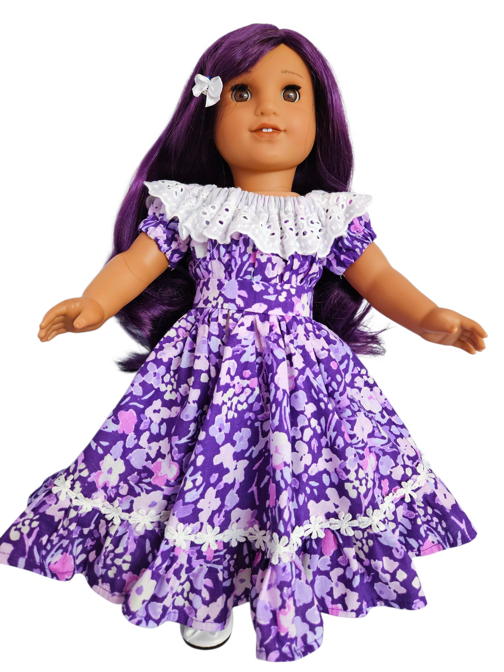 18 inch doll Purple Festive Gown