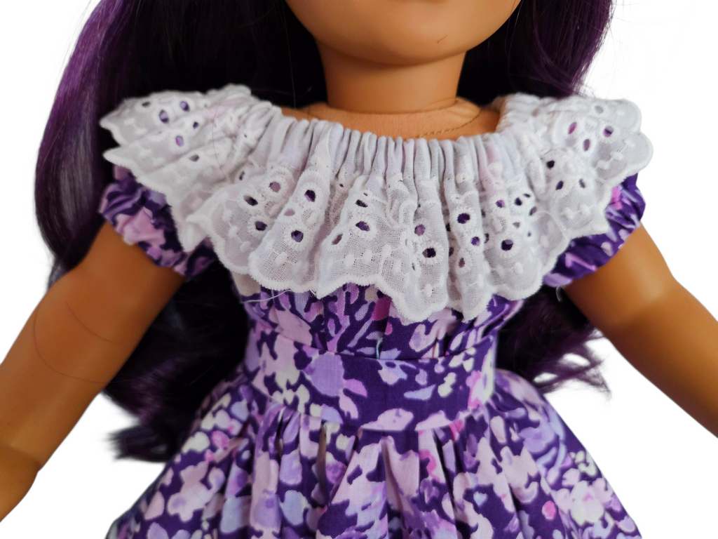 18 inch doll Purple Festive Gown