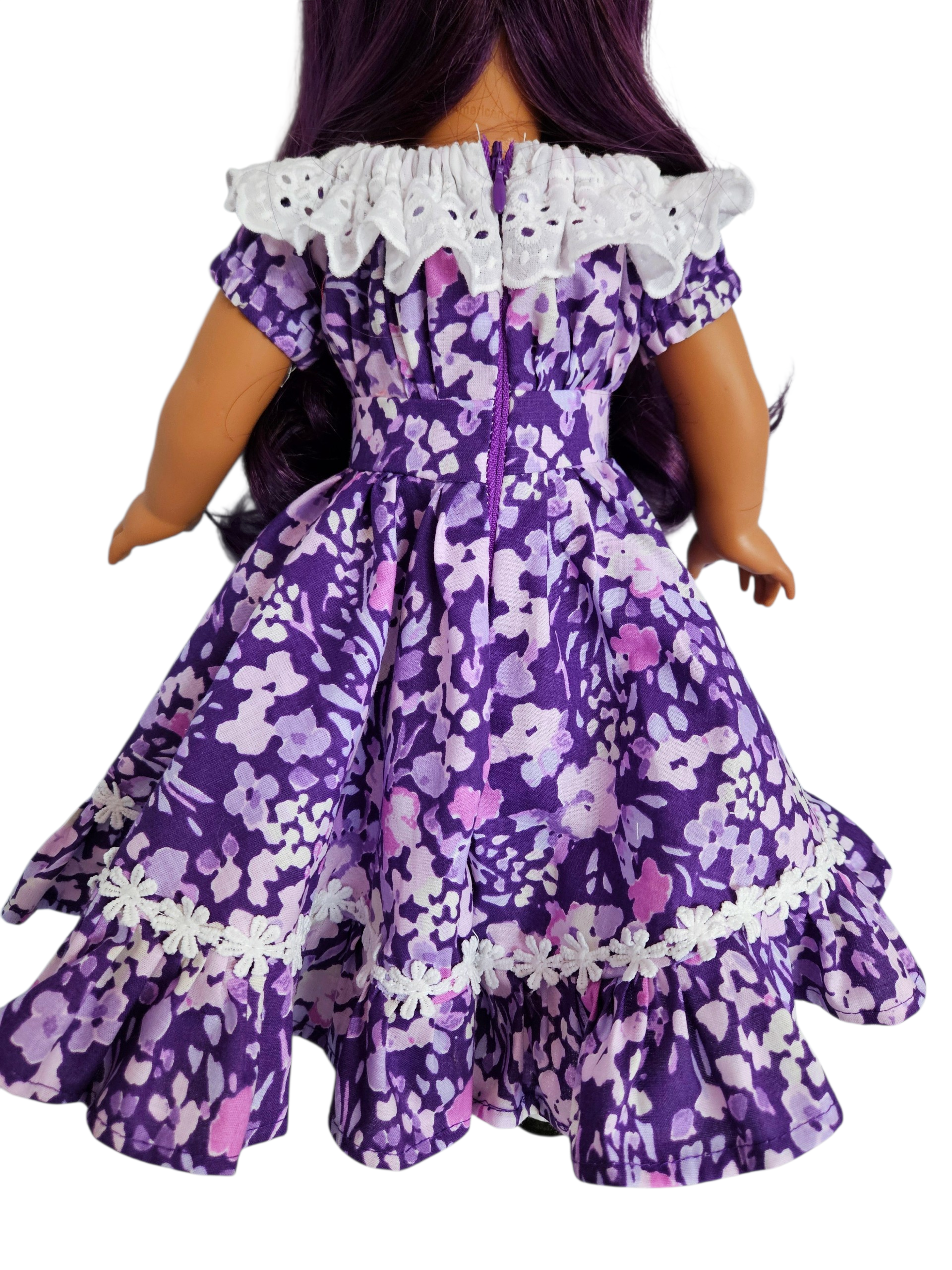 18 inch doll Purple Festive Gown