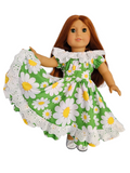 18 inch doll Green Floral Fiesta Gown