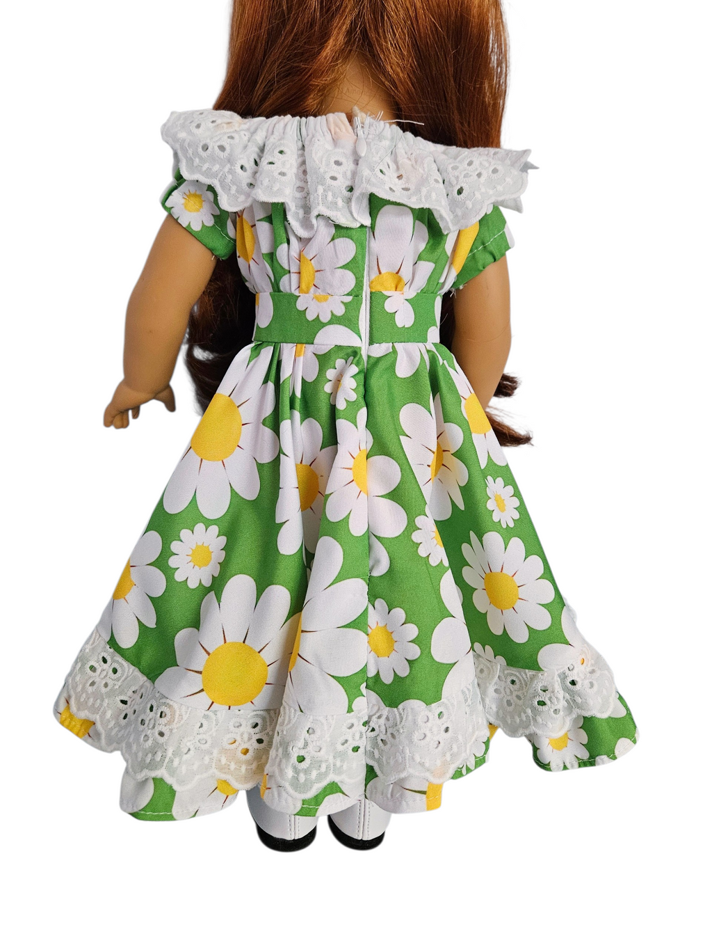 18 inch doll Green Floral Fiesta Gown
