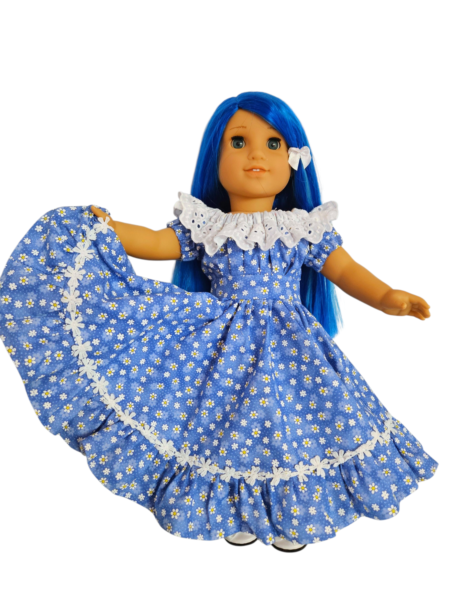 18 inch doll Blue Festive Gown
