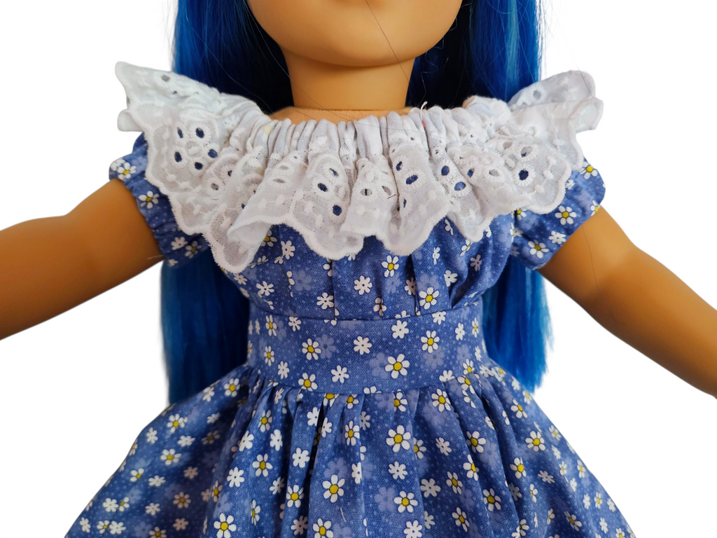 18 inch doll Blue Festive Gown