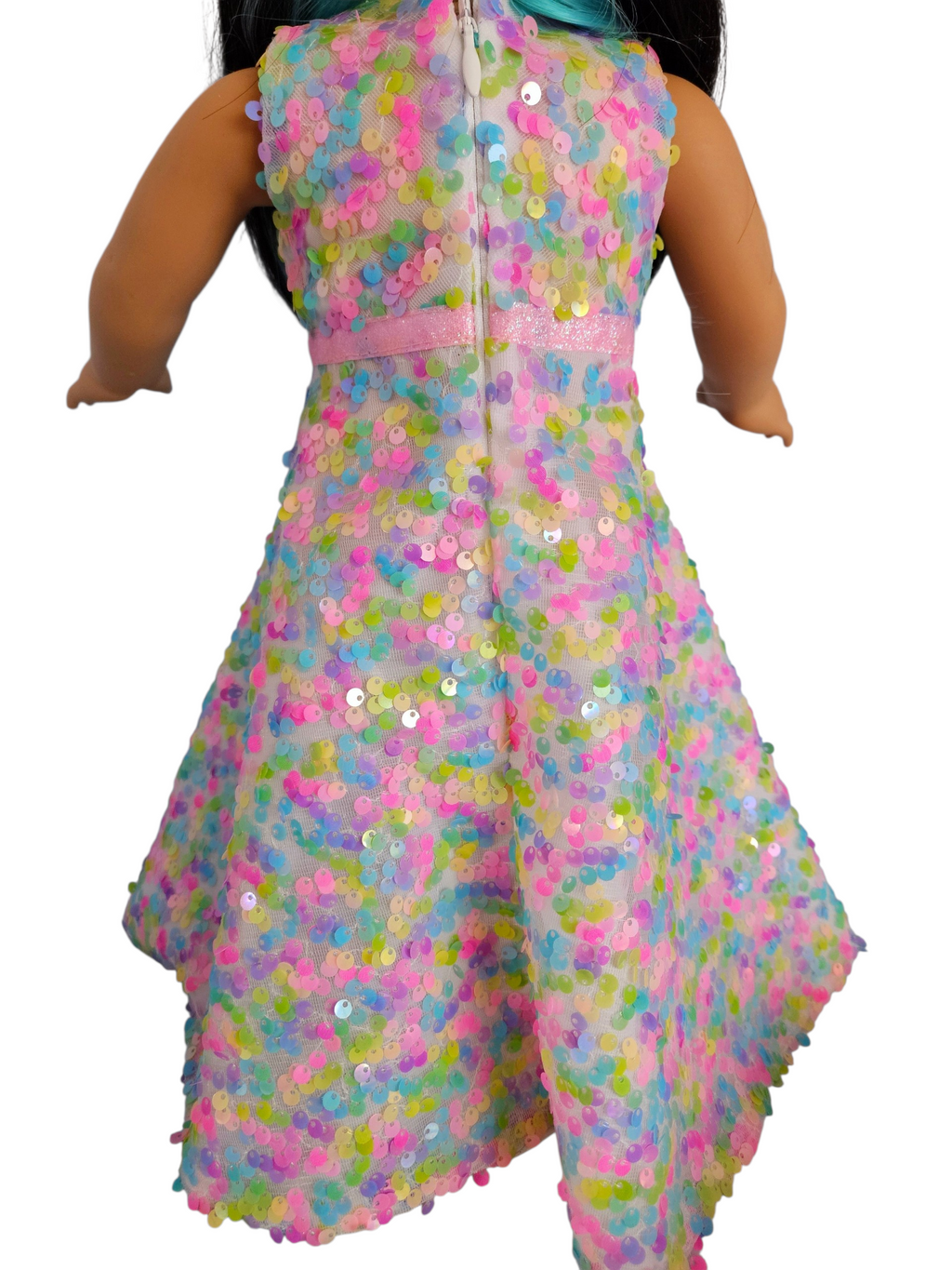 18 inch doll Pastel Sequin Gown #206