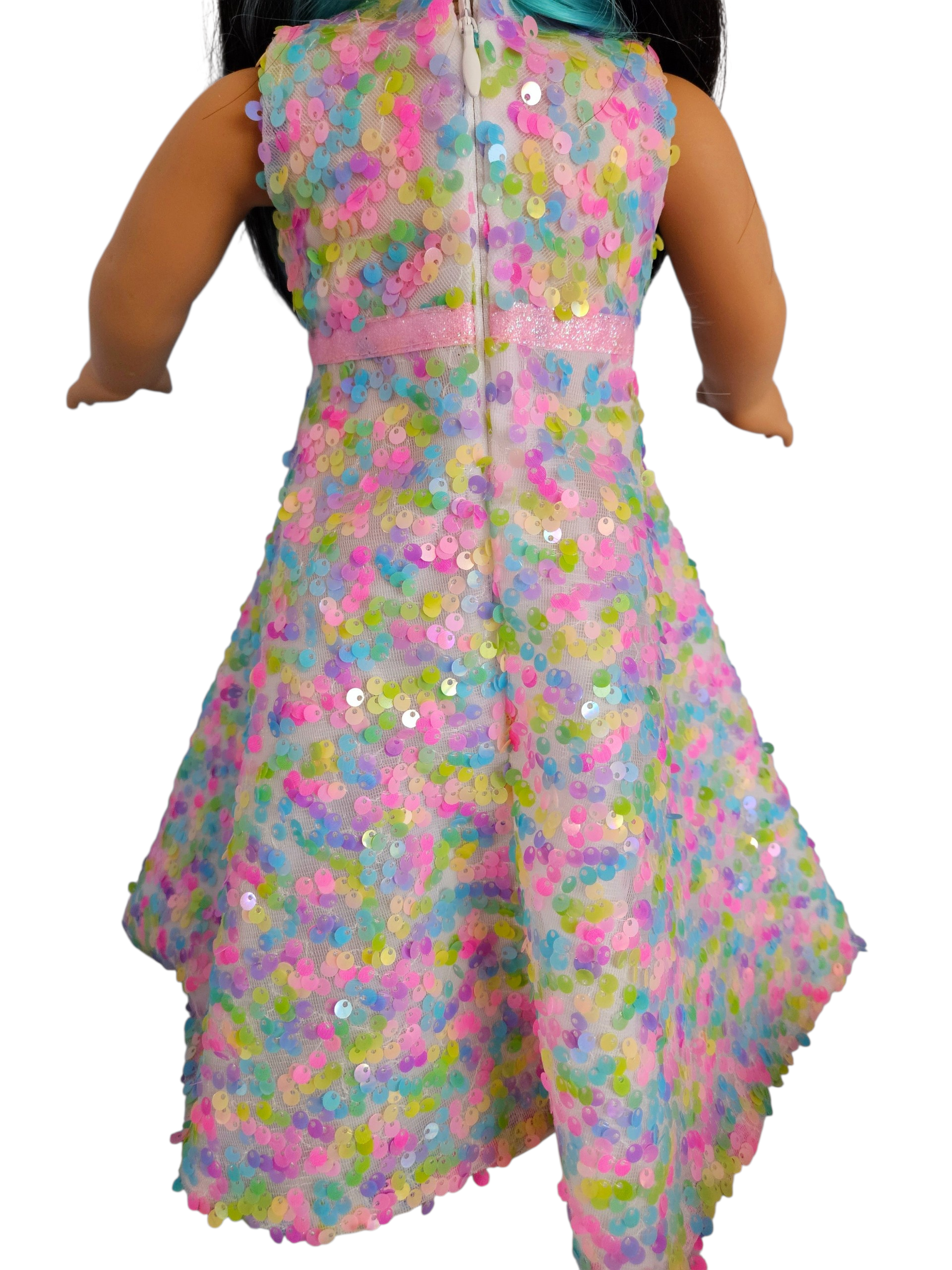 18 inch doll Pastel Sequin Gown #206