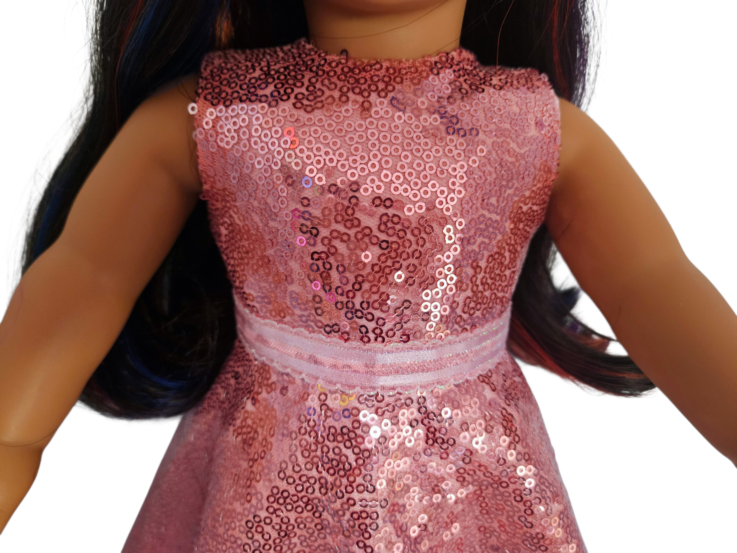 18 inch doll Dusty Rose Sequin Gown #200