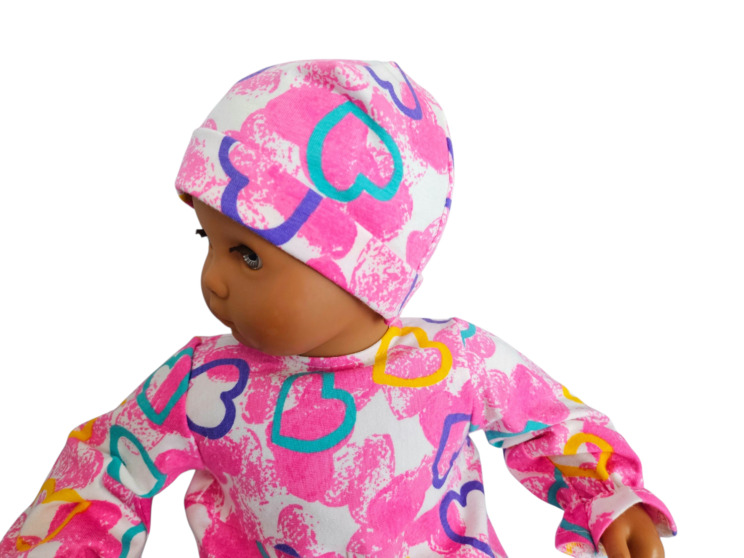 Bitty Baby doll Pink Hearts Sleeper and Cap