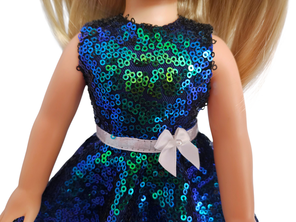 Wellie Wisher Blue Green Sequin Dress #22