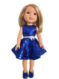 Wellie Wisher Blue Sequin Dress #21