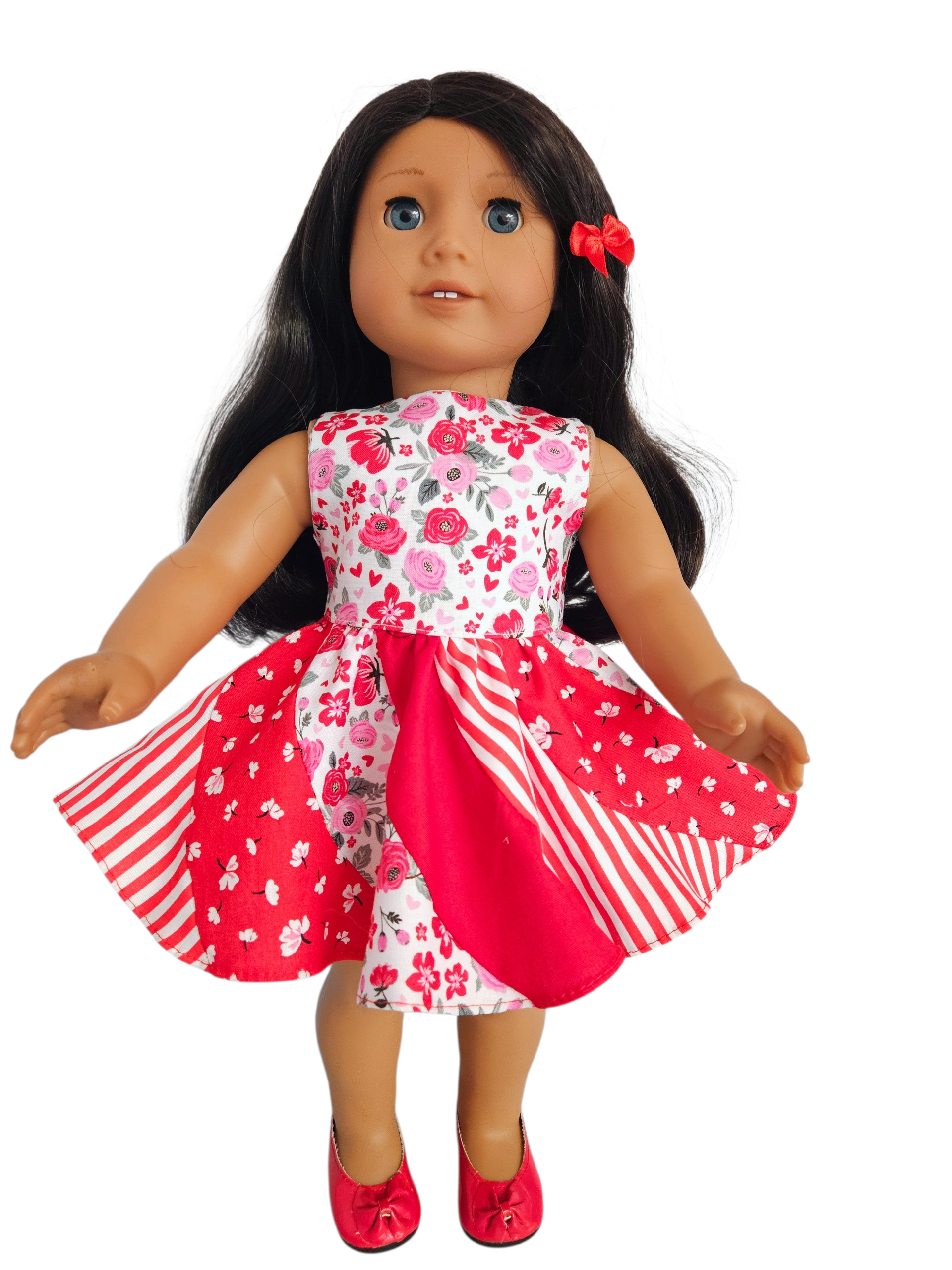 18 inch doll Red Swirl Dress