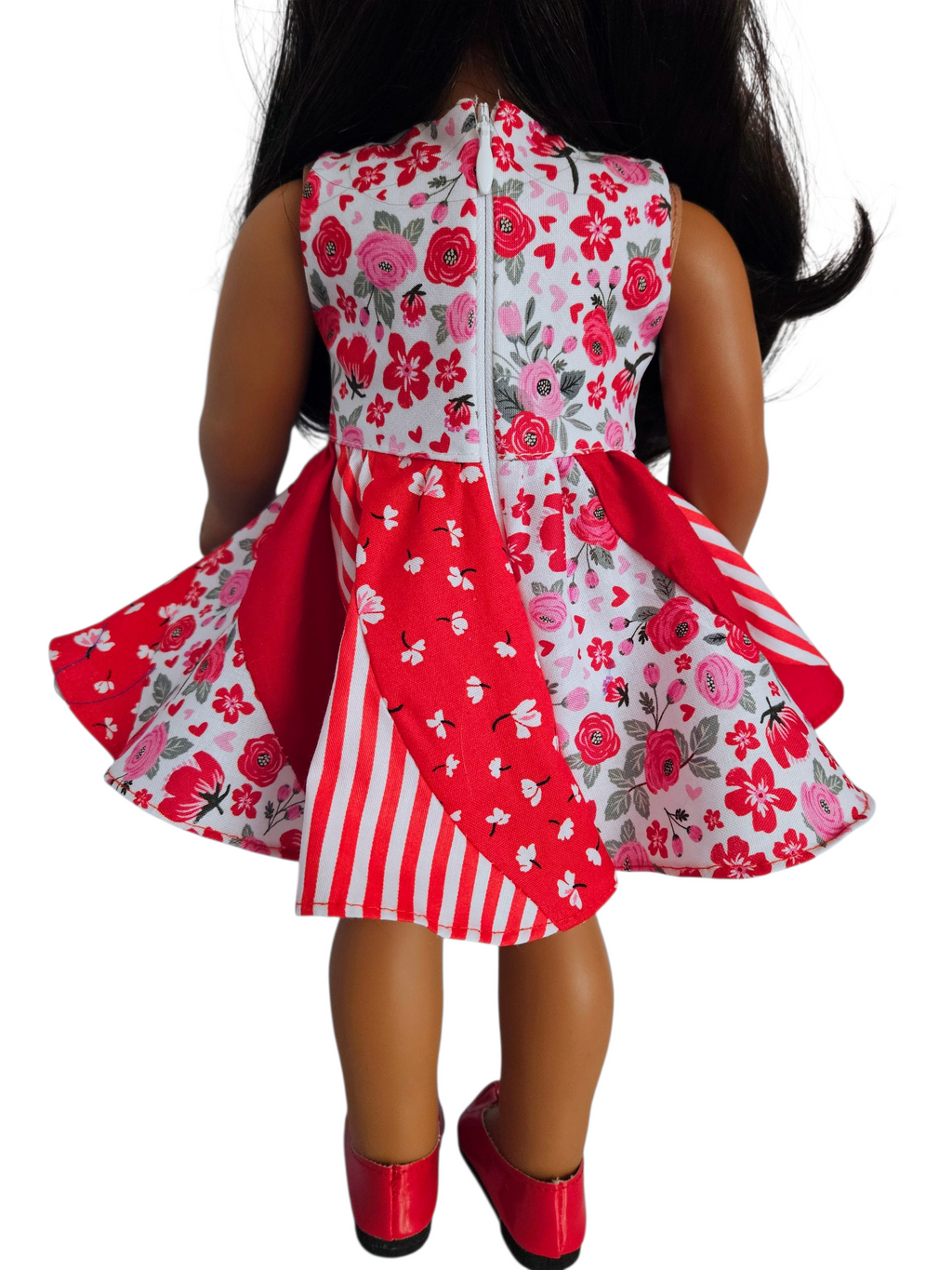 18 inch doll Red Swirl Dress