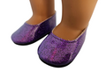 18 inch doll Shoes -Purple Glitter