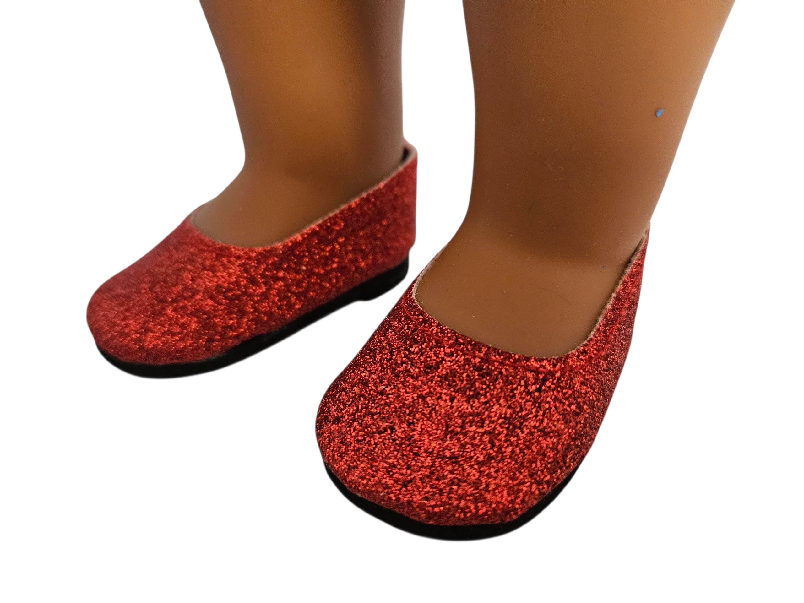 18 inch doll Shoes - Red Glitter