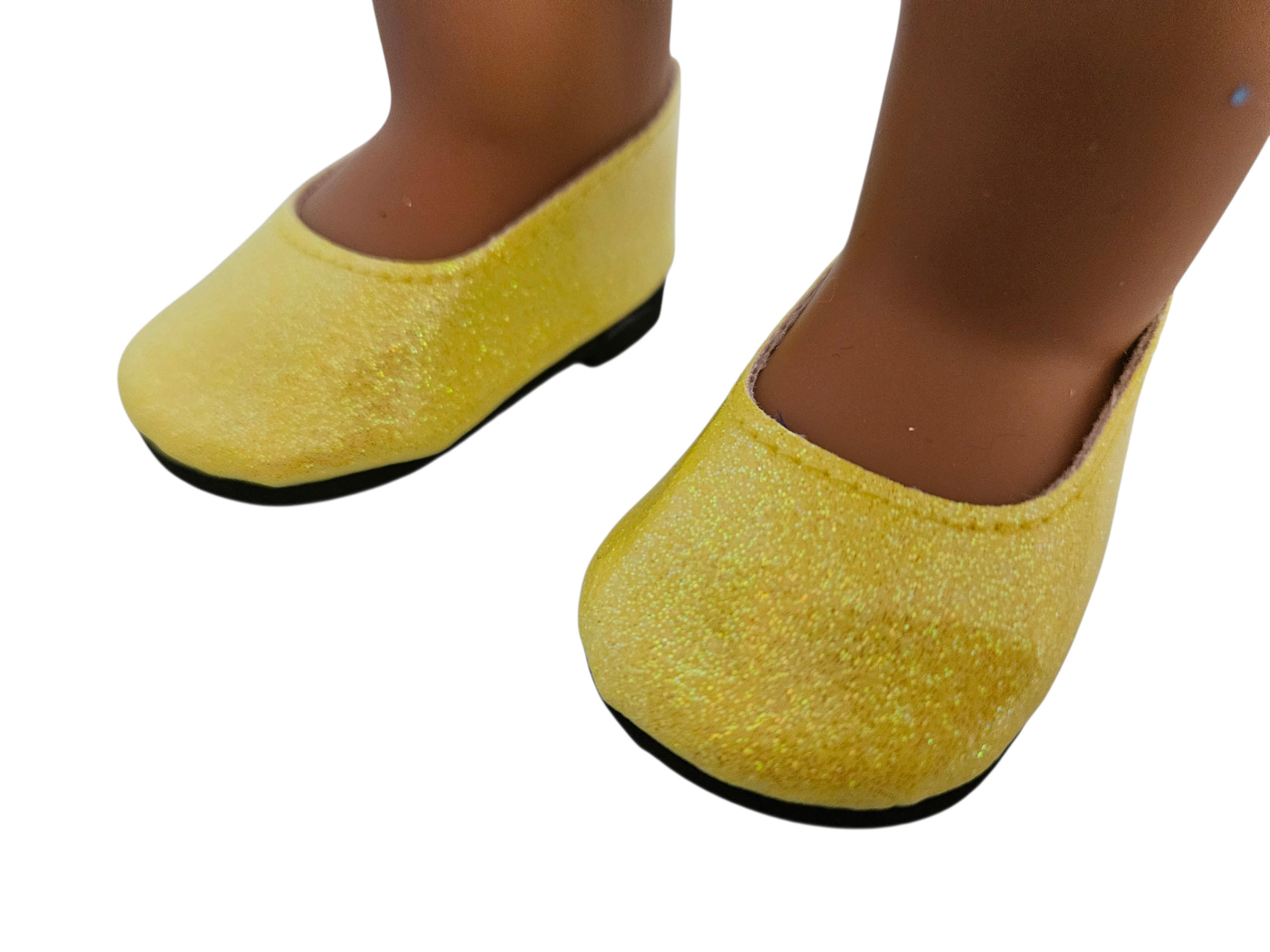 18 inch doll Shoes - Yellow Glitter