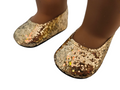 18 inch doll Shoes - Gold