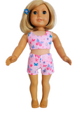 18 inch doll Pink Butterflies Shorts Outfit