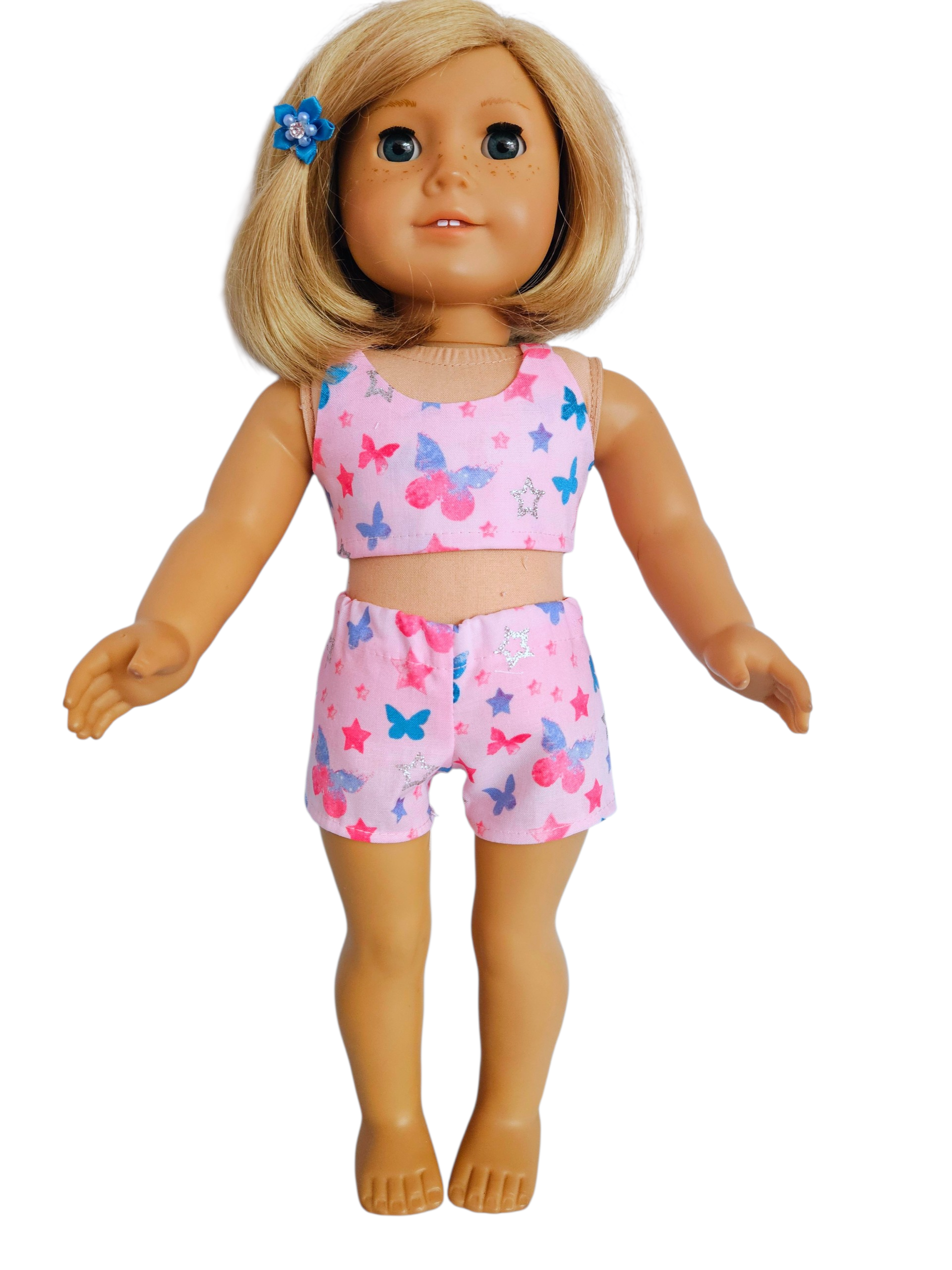 18 inch doll Pink Butterflies Shorts Outfit