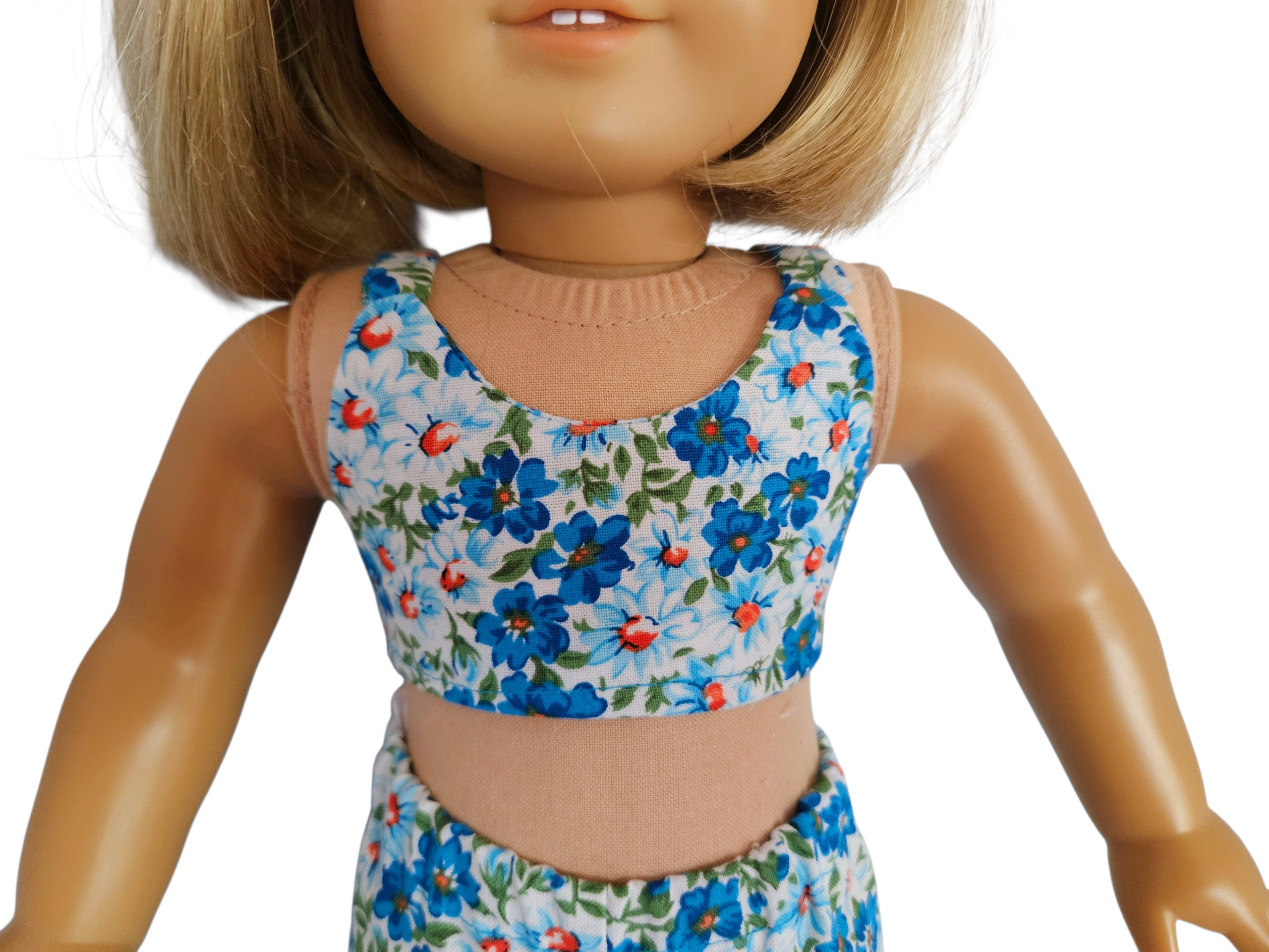 18 inch doll Turquoise Floral Shorts Outfit