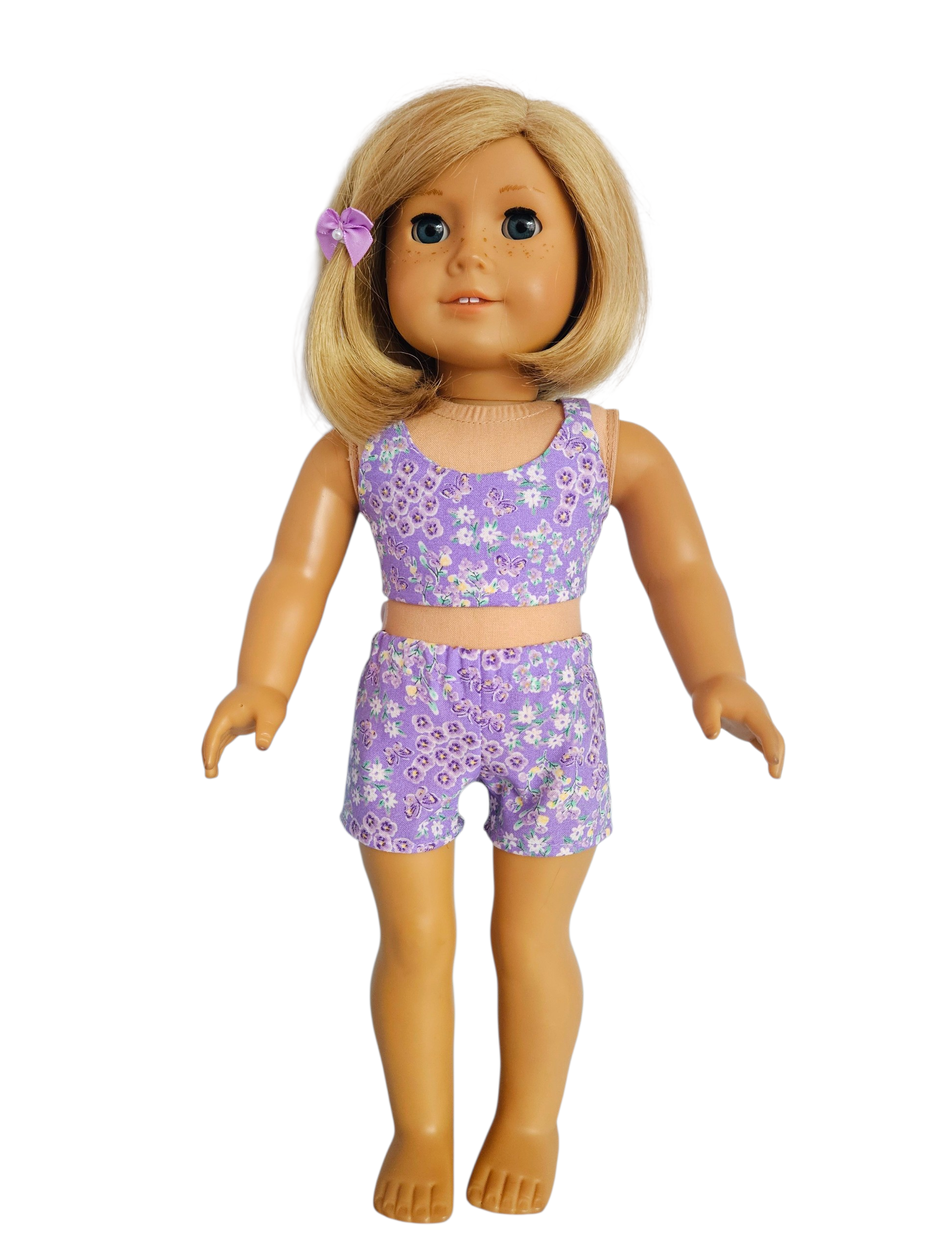 18 inch doll Lilac Floral Shorts Outfit