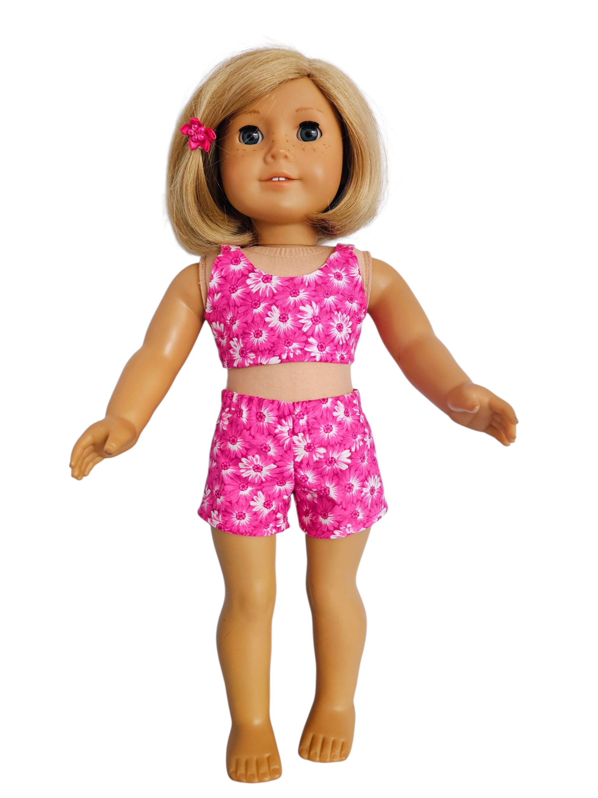 18 inch doll Bright Pink & White Shorts Outfit