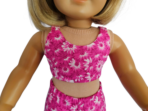 18 inch doll Bright Pink & White Shorts Outfit