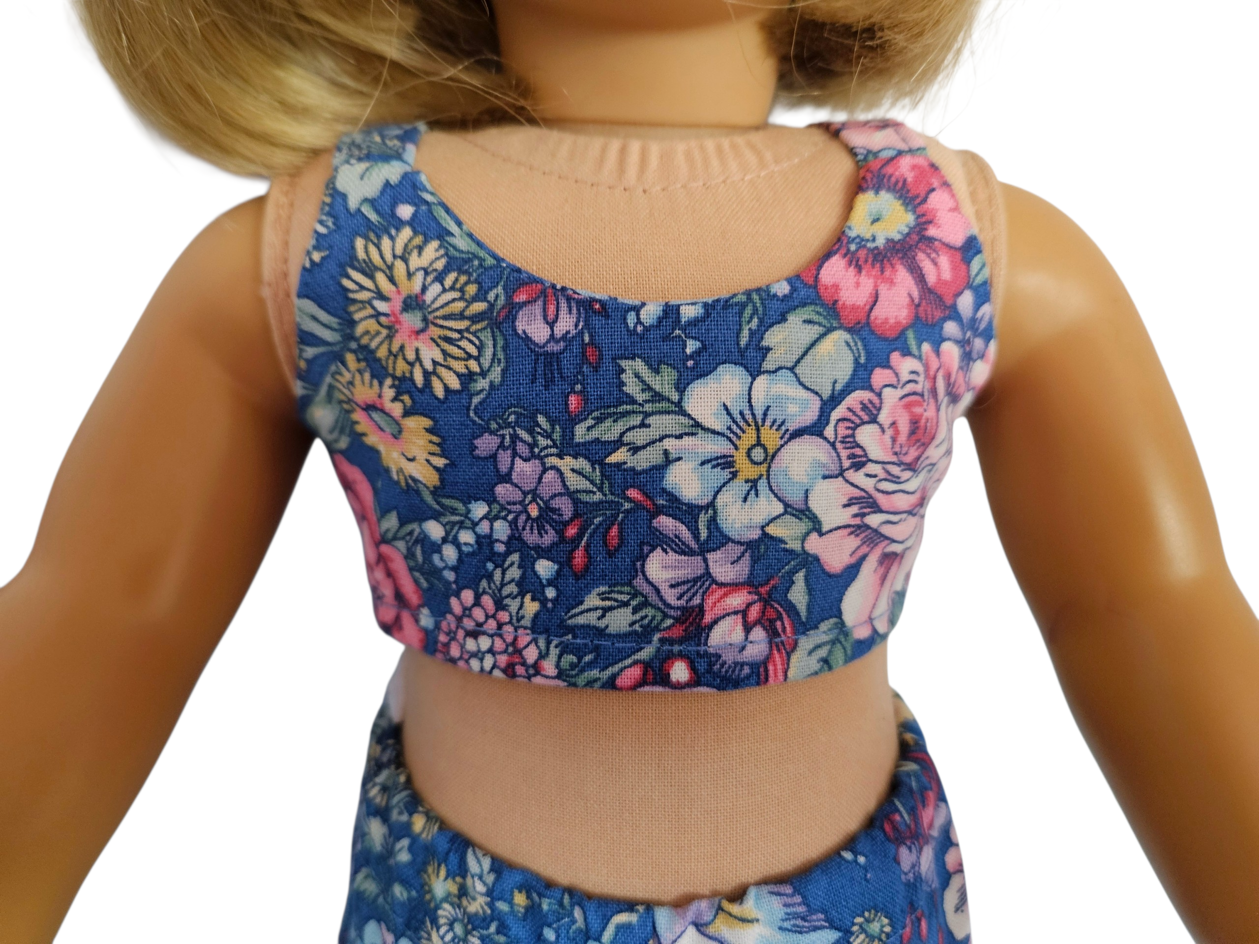 18 inch doll Blue Floral Shorts Outfit