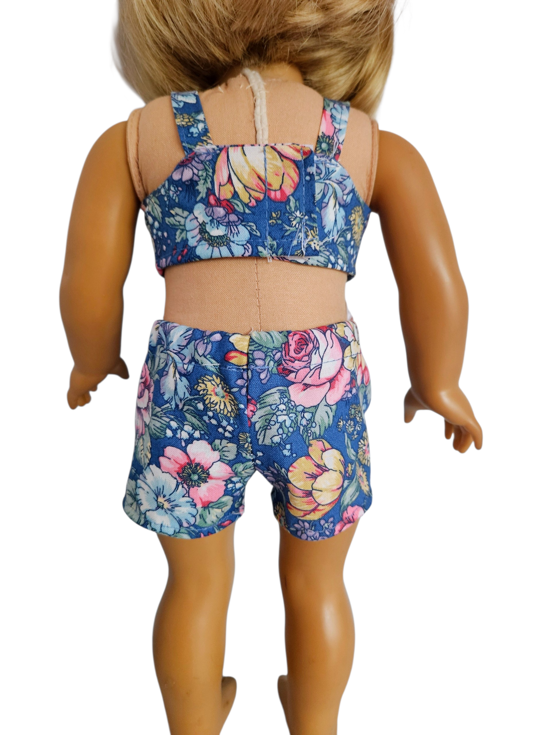 18 inch doll Blue Floral Shorts Outfit