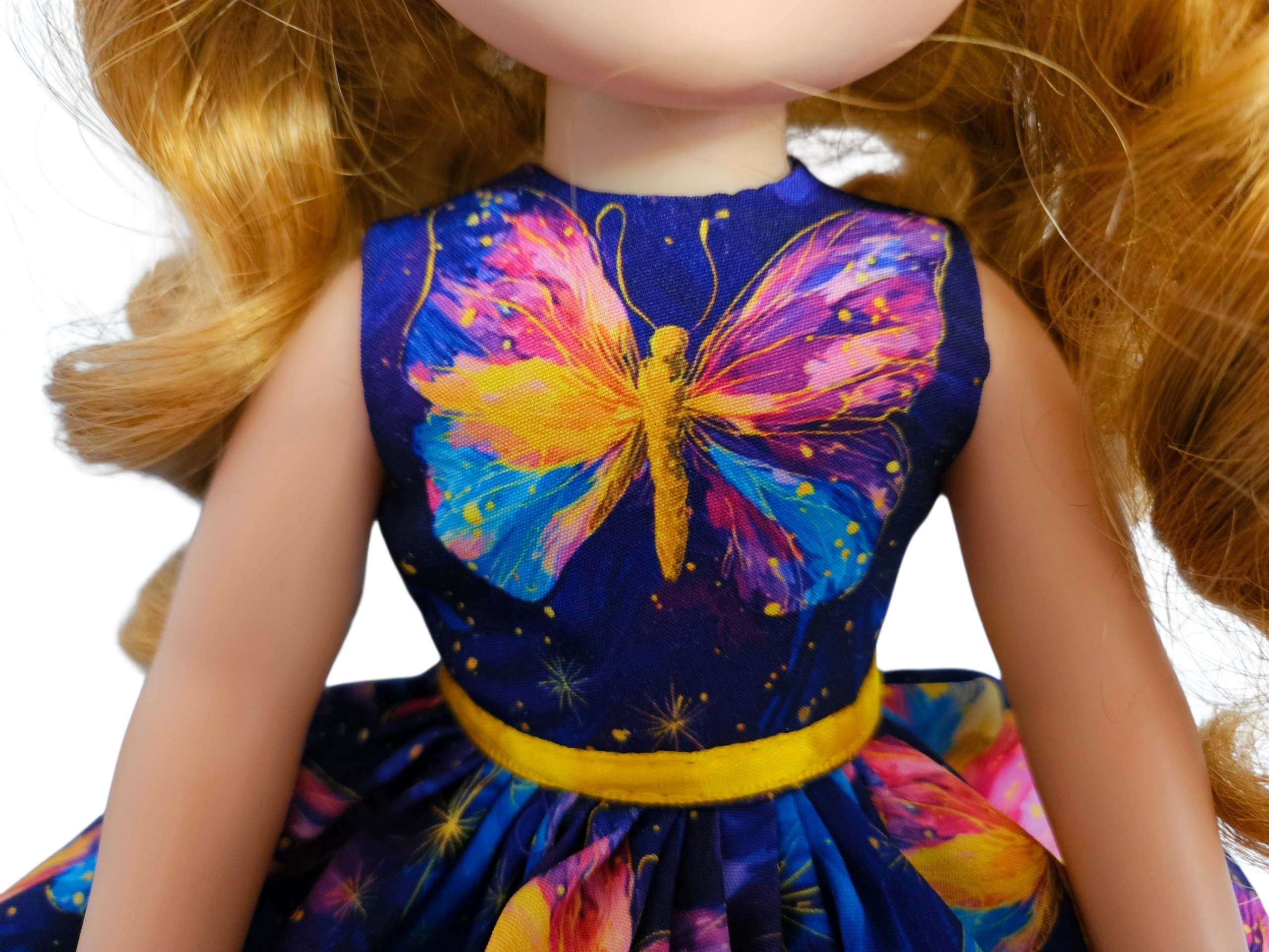 Wellie Wisher Purple Butterfly Ruffled Gown #62