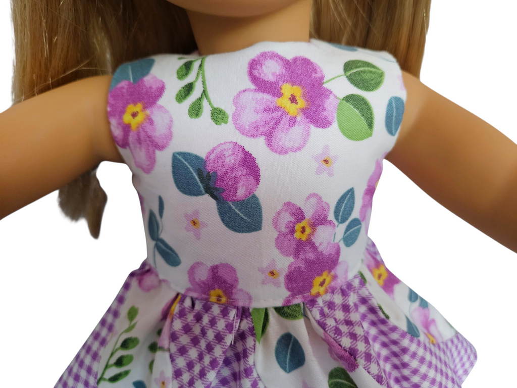 18 inch doll Purple Floral Swirl Dress